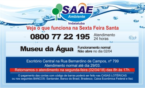Aviso SAAE_feriado esse